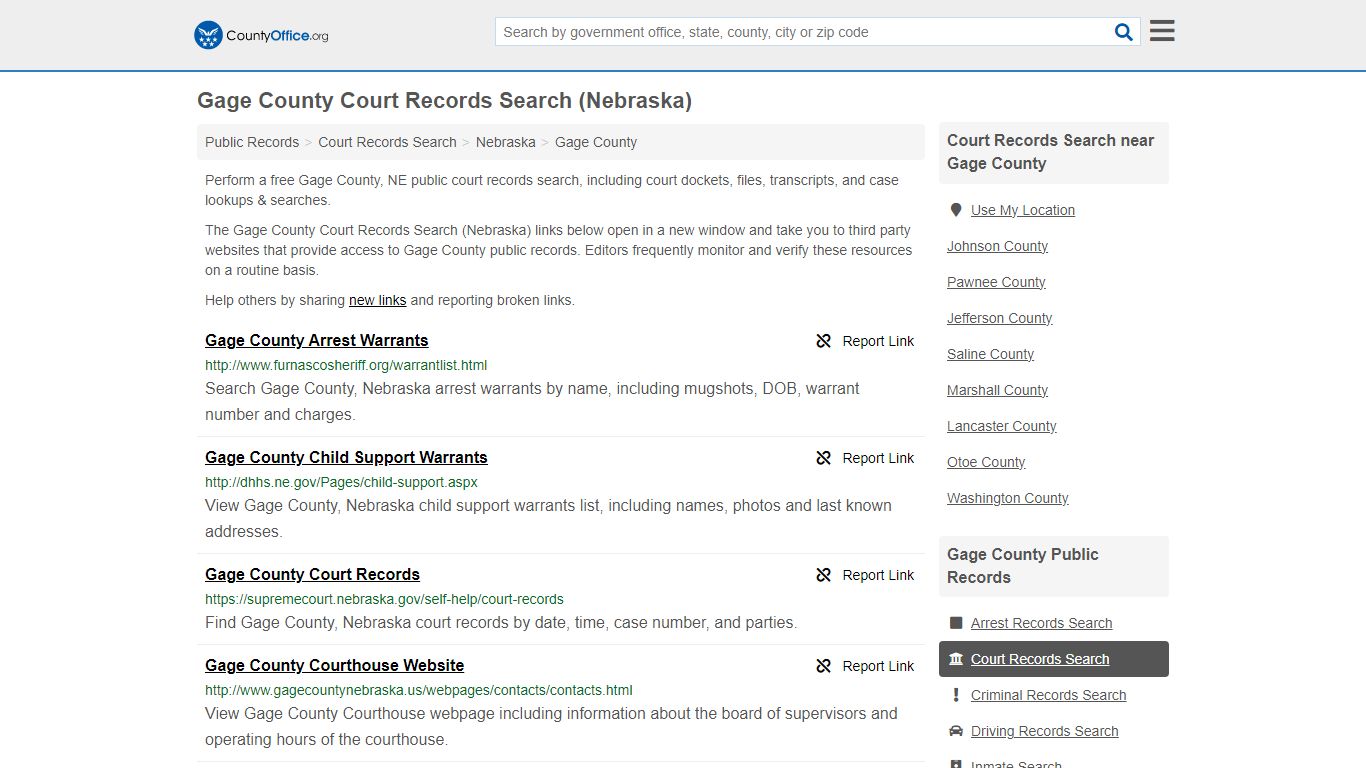 Gage County Court Records Search (Nebraska) - County Office