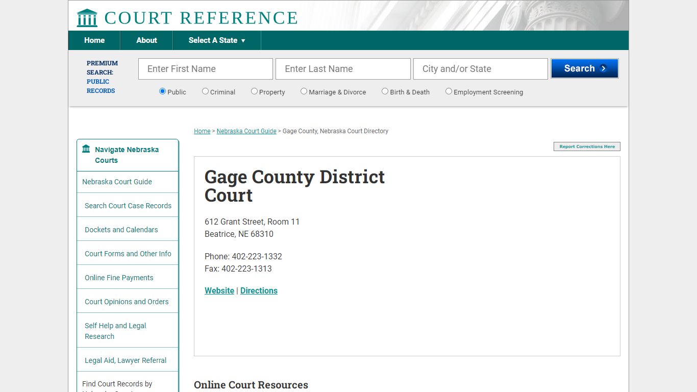 Gage County District Court